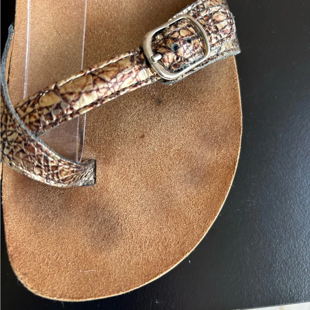 SAS Pampa Fantasia Metallic Toe Loop Sandals Strappy Two Buckles Size 9 - Picture 6 of 15